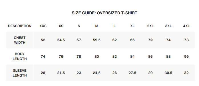 T-shirt sizes for Hashers